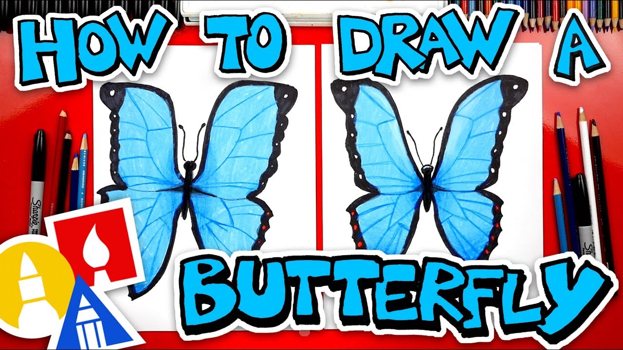 How To Draw Butterfly Emoji Realistic (Blue Morpho) 🦋