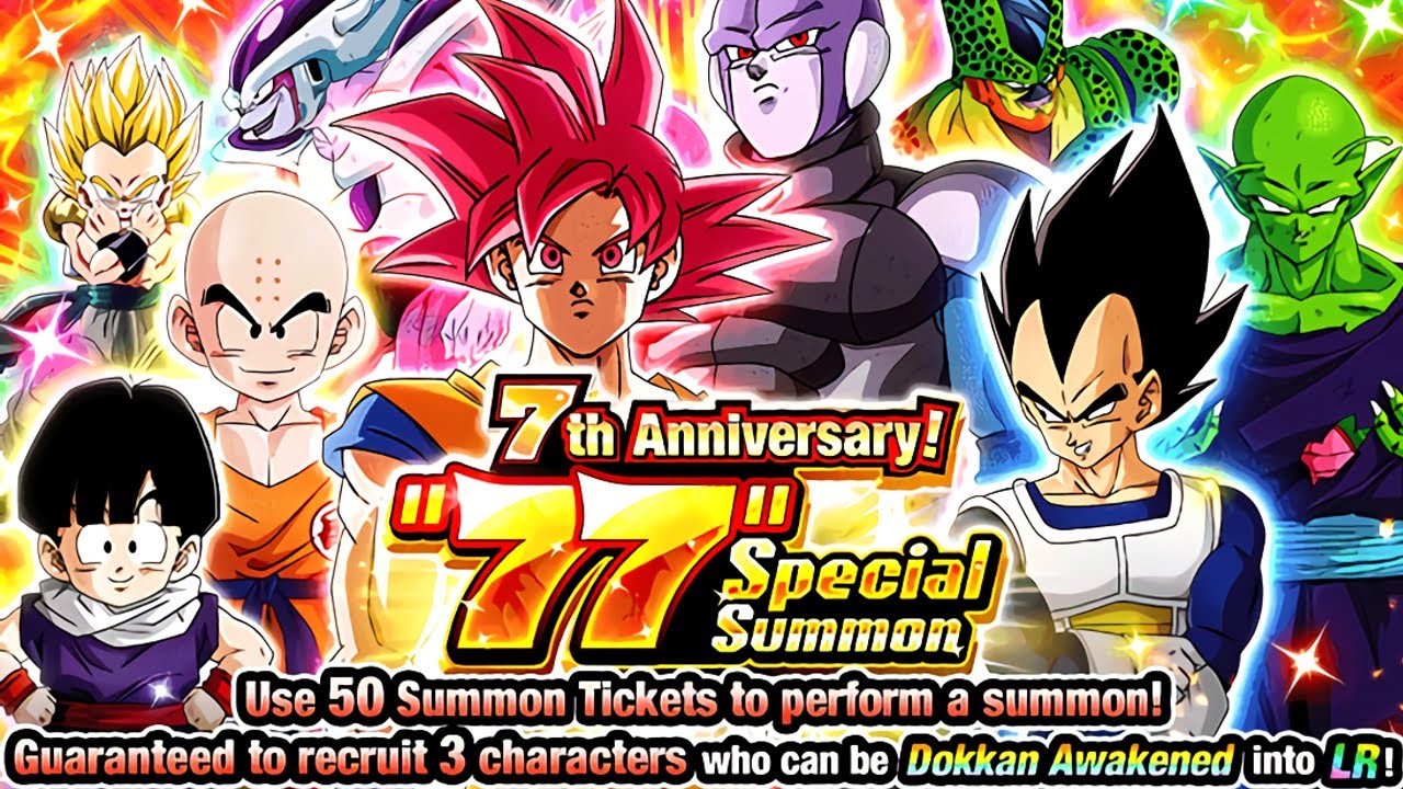 GLOBAL 7TH ANNIVERSARY 77 CHARACTERS MULTI SUMMON! 3 GUARANTEED LRS! Dragon Ball Z Dokkan Battle