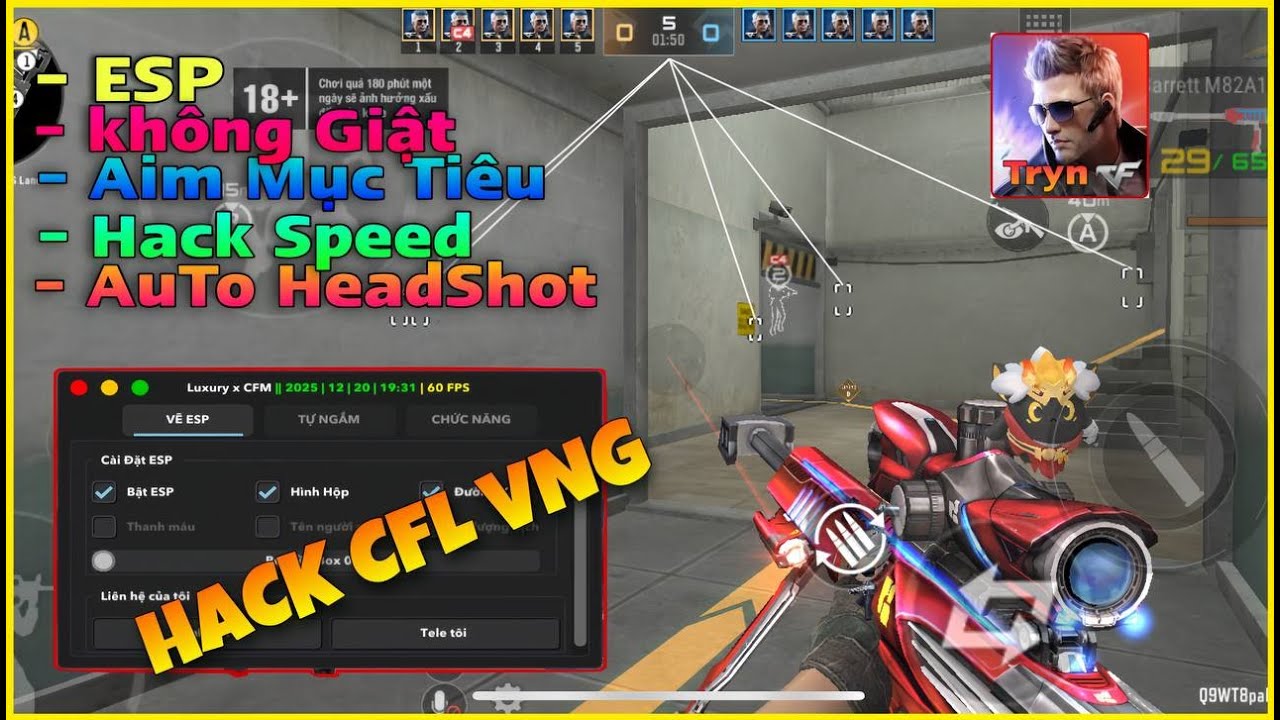 HACK CF | HACK CFM | HACK CROSSFIRE LEGENDS | HACK BẮN KHÔNG GIẬT | WALL | AUTO GHIM ĐẦU HEADSHOT