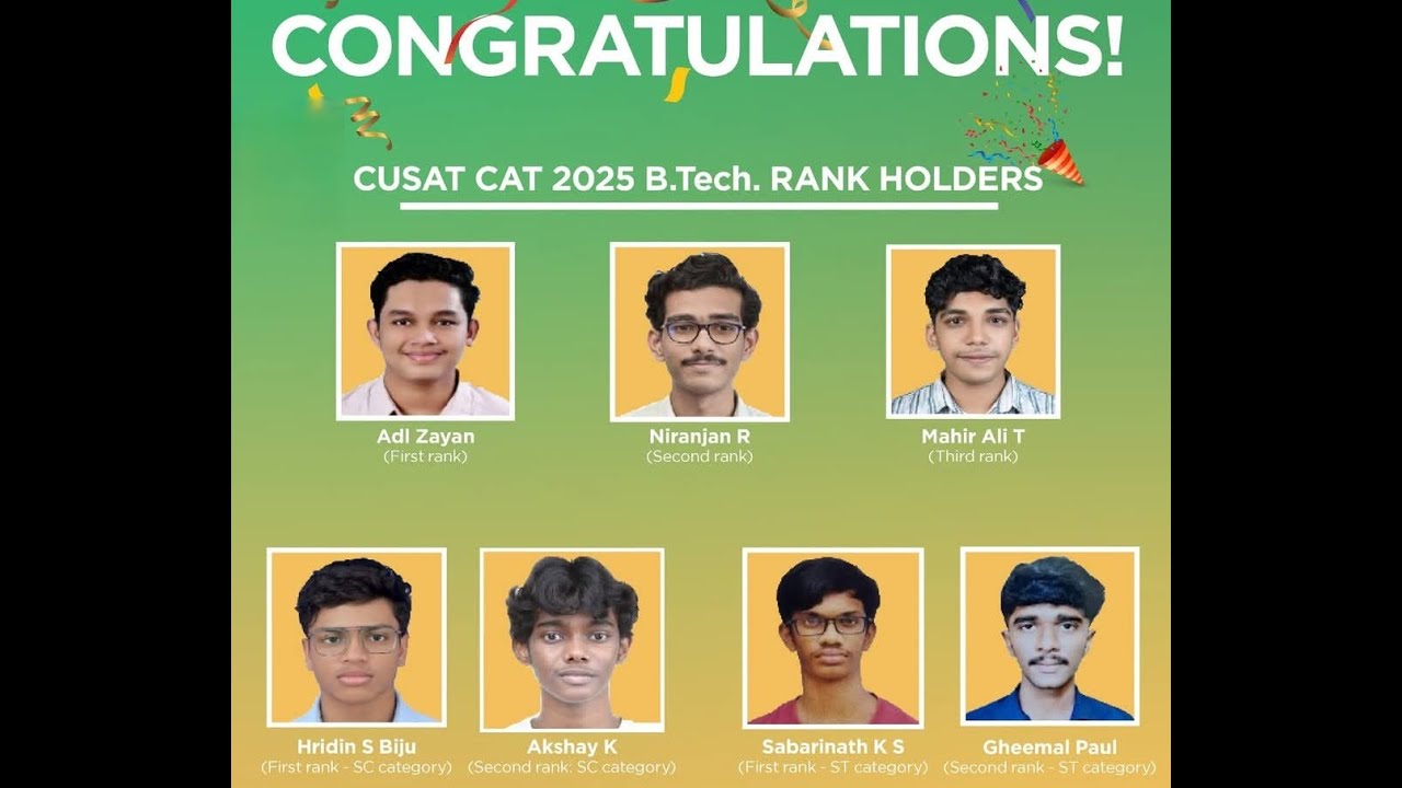 CUSAT CAT 2025 Result Announcement
