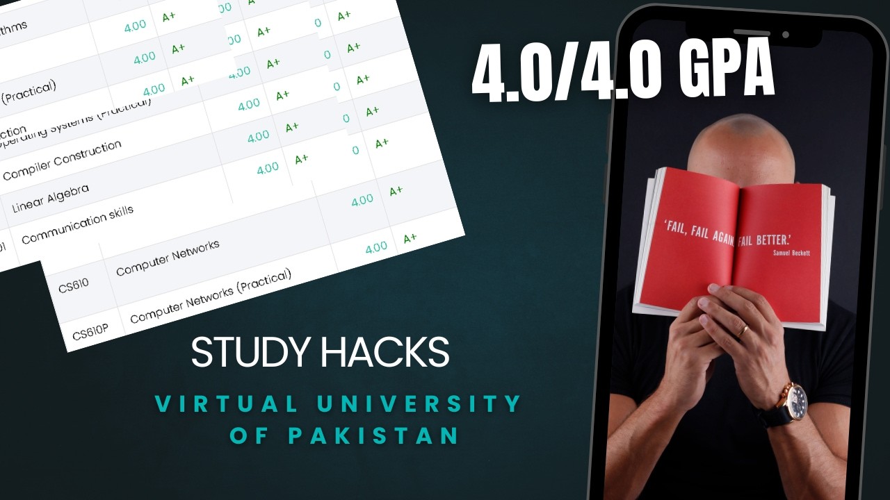 How I Got 4.0 GPA in Virtual University Pakistan | Study Tips That Actually Work