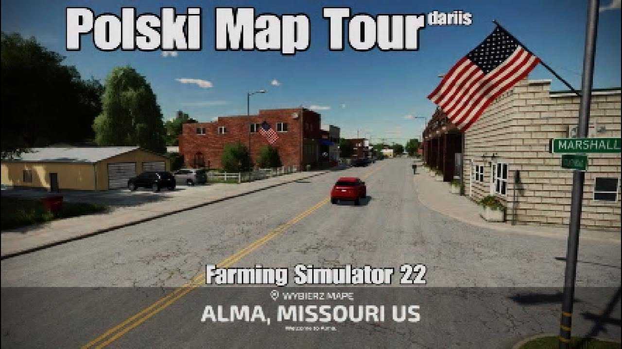 Alma Missouri US- Polski Map Tour- 4K-  konsole- Farming Simulator 22/PS5