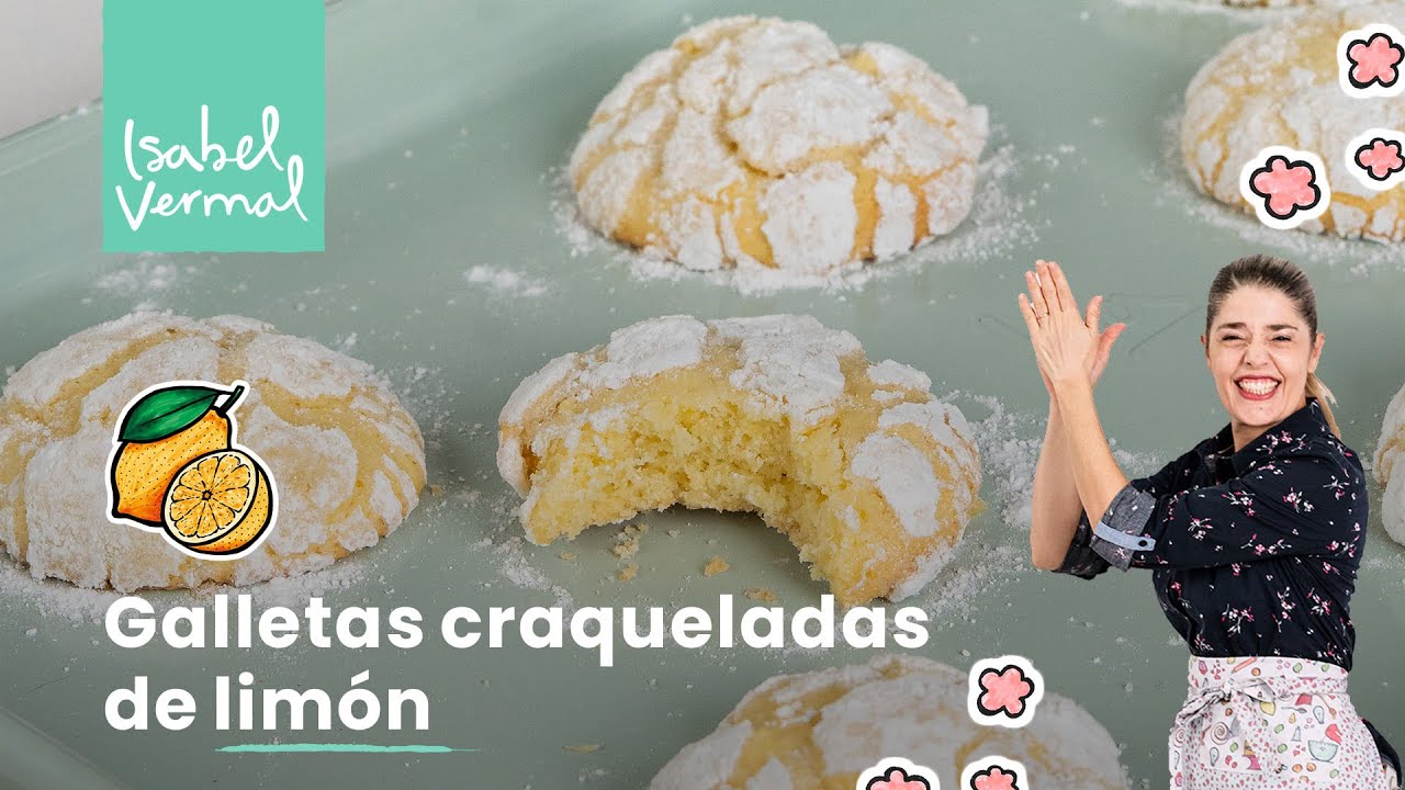 Galletitas craqueladas de limón/ Crinkle cookies de limón