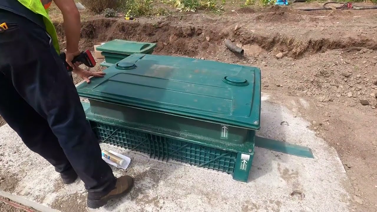 Installation du biofiltre Ecoflo béton UV et sans UV EC-2.8, 3.4, 3.8, 5.7