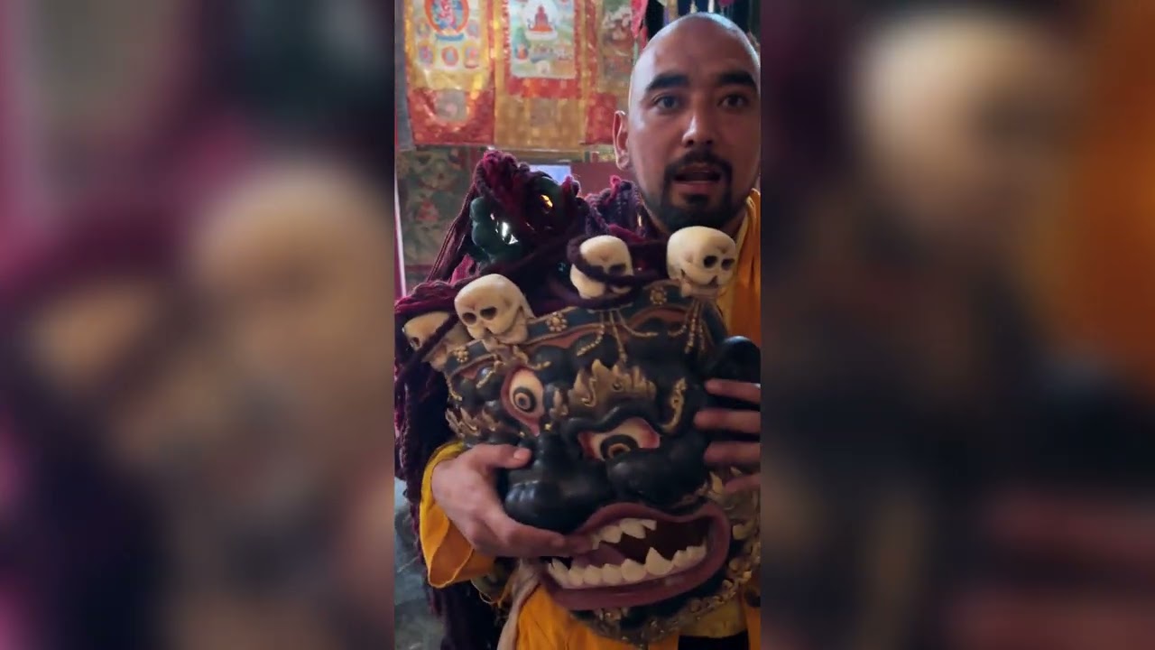 My Annual cham ༼འཆམ་༽vlogs.The ritual dance of the Mahakala with mask at Rumtek monastery , #dance.