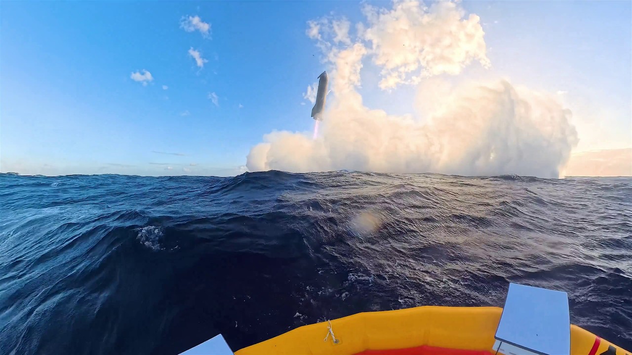 BUOY CAM! SpaceX shares Footage captured of Starship landing from a Buoy | Flight 13
