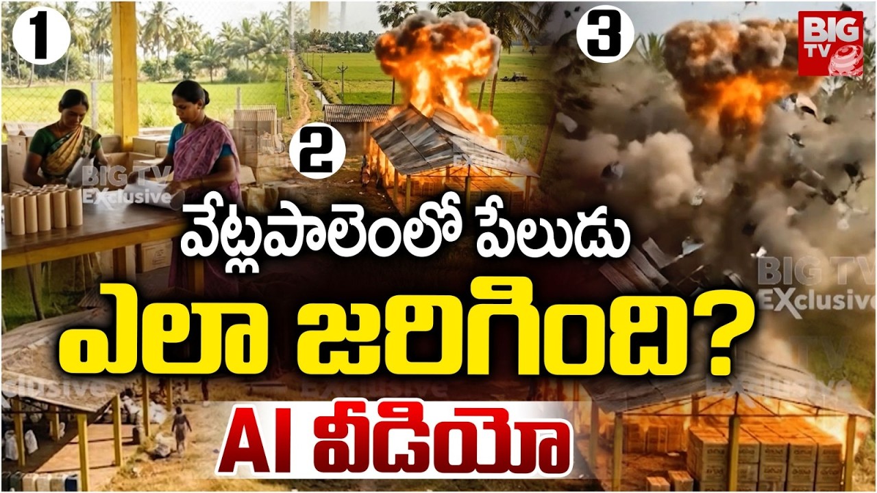 AI VIDEO: Massive Fire Incident in Kakinada Vetlapalem | Vetlapalem Fireworks Factory Blast | BIG TV
