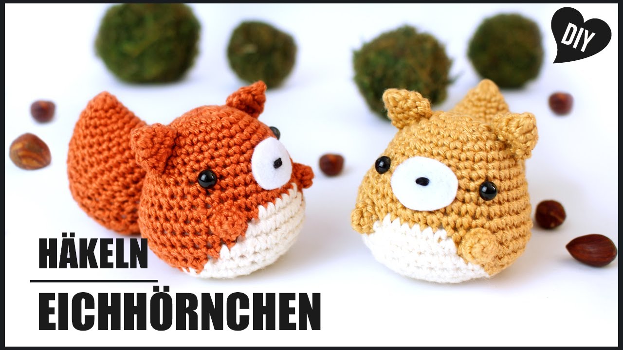 Eichhörnchen häkeln | Tiere Amigurumi Häkelanleitung - DIY by Pfirsichteufel