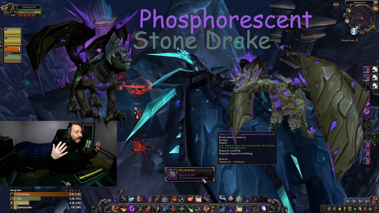Phosphorescent Stone Drake Still Exists! Rare Spawn + Mount Drop Reaction World of Warcraft 9.1