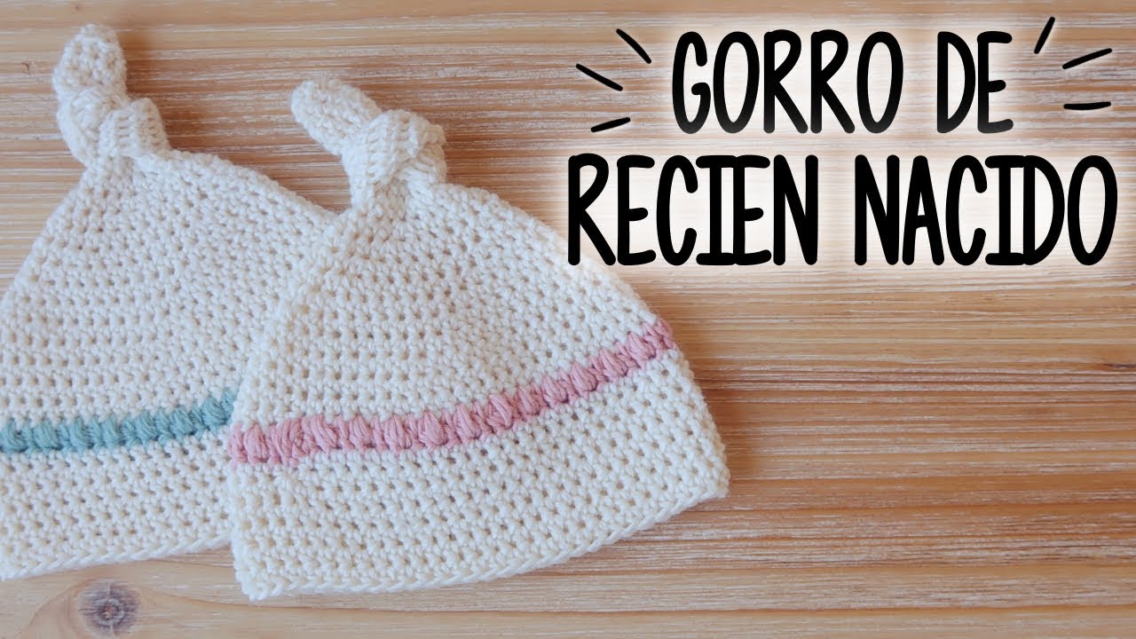 Gorro para BEBE RECIEN NACIDO a crochet | Tutorial PASO A PASO | Ahuyama Crochet