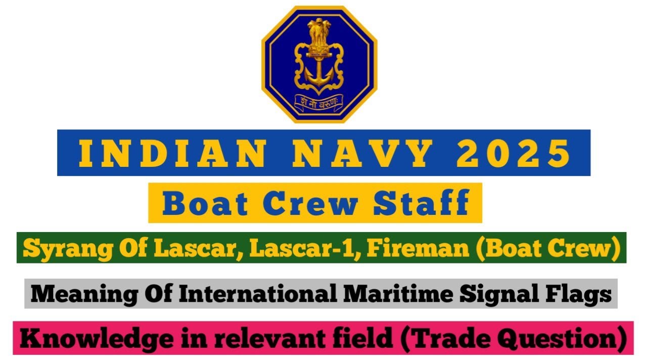 Indian Navy Boat Crew Staff Bharti 2025, Meaning Of International Maritime Signal Flags Class.