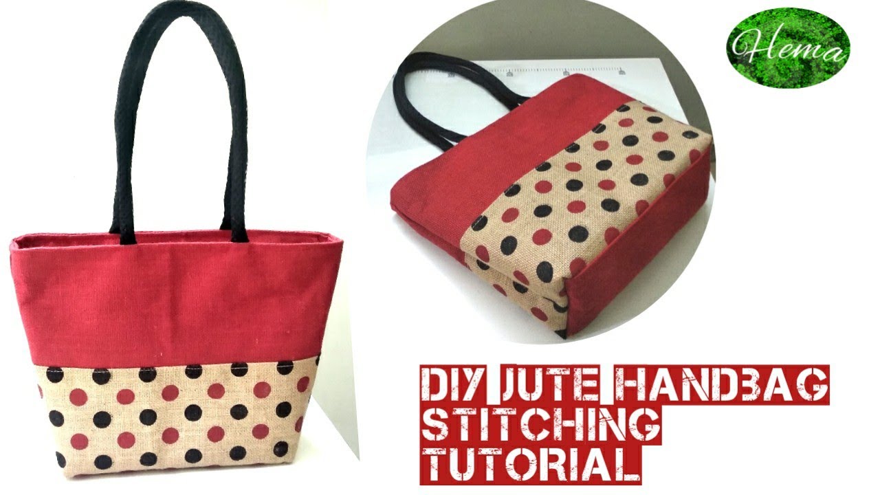 Jute Handbag Cutting&Stitching|How To Make Handbag/Shopping Bag/Shoulder Bag With Zipper Tutorial