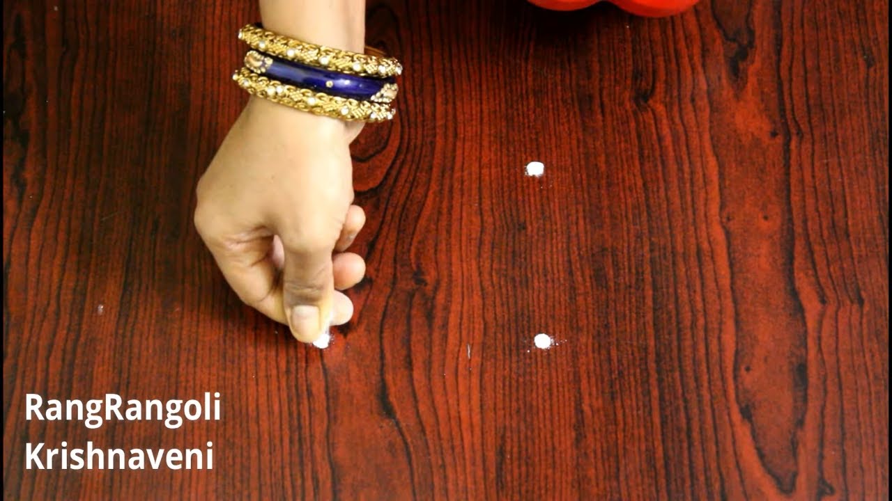 RangRangoli Krishnaveni: 2*2 dots Small Rangoli for Beginners | Easy Muggulu | Simple Kolams