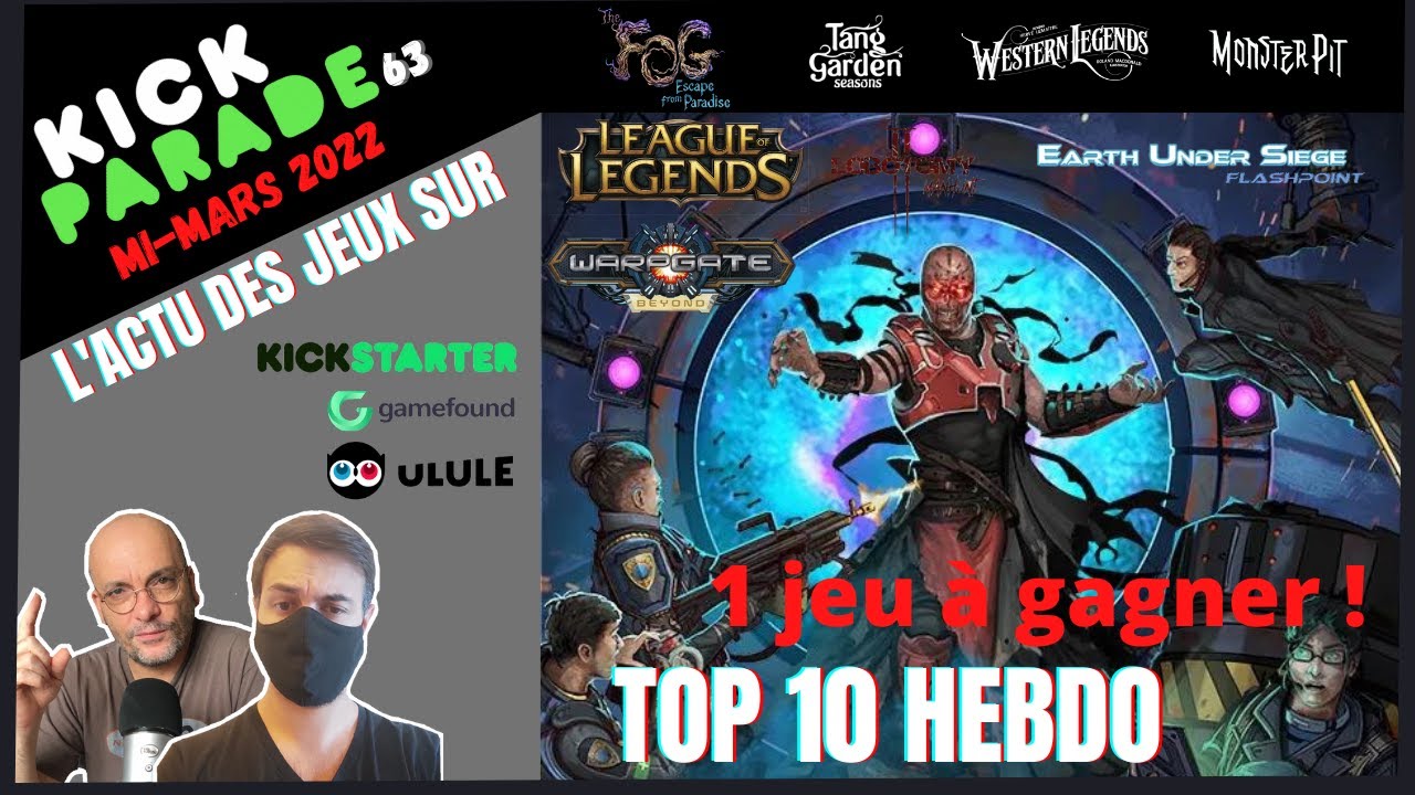 Jeu concours ! L'actu hebdo des jeux sur Kickstarter, Gamefound, Ulule... + le TOP 10 de la semaine.