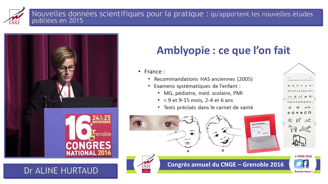 CNGE 2016 44 Amblyopie : Dépistage visuel chez les enfants de 4-5 ans