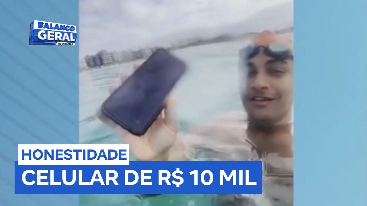 Mergulhador encontra celular de R$ 10 mil em mar e devolve aparelho para o dono