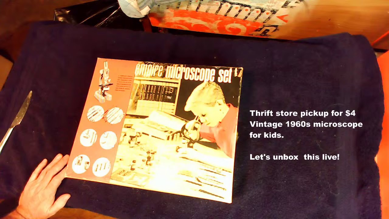 Unboxing a vintage 1960s science microscope set (trimmed)