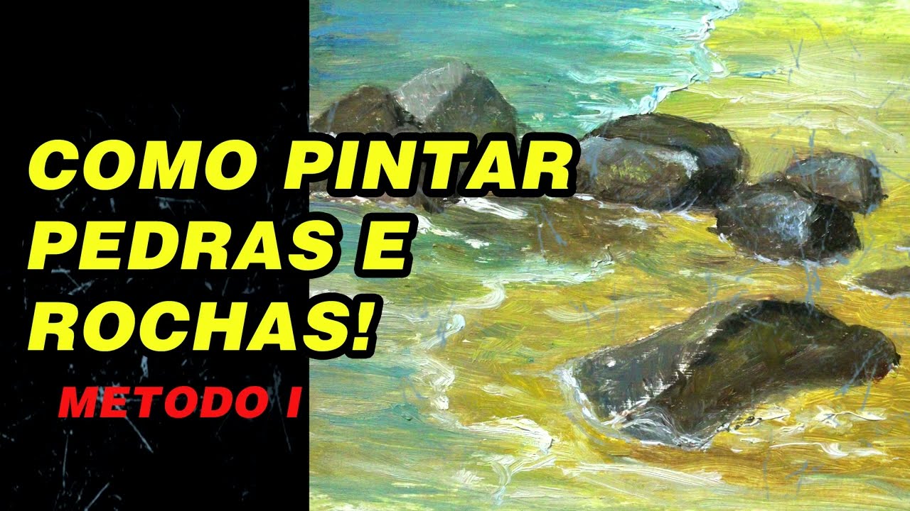 Como pintar pedras e rochas | Pintura Oleo sobre tela
