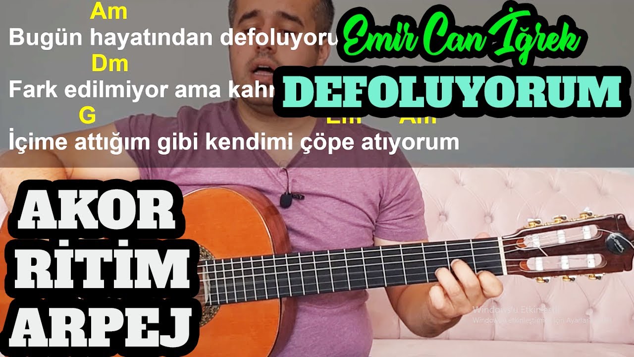 Emir Can İğrek - Defoluyorum GİTAR DERSİ - (Kolaylaştırılmış)