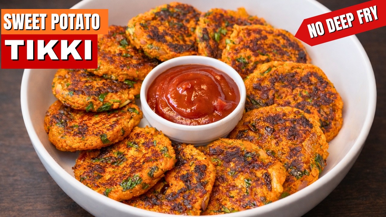 Sweet Potato Tikki Recipe | Easy Gluten-Free Weight Loss Snack | Healthy Patties (Cutlet)