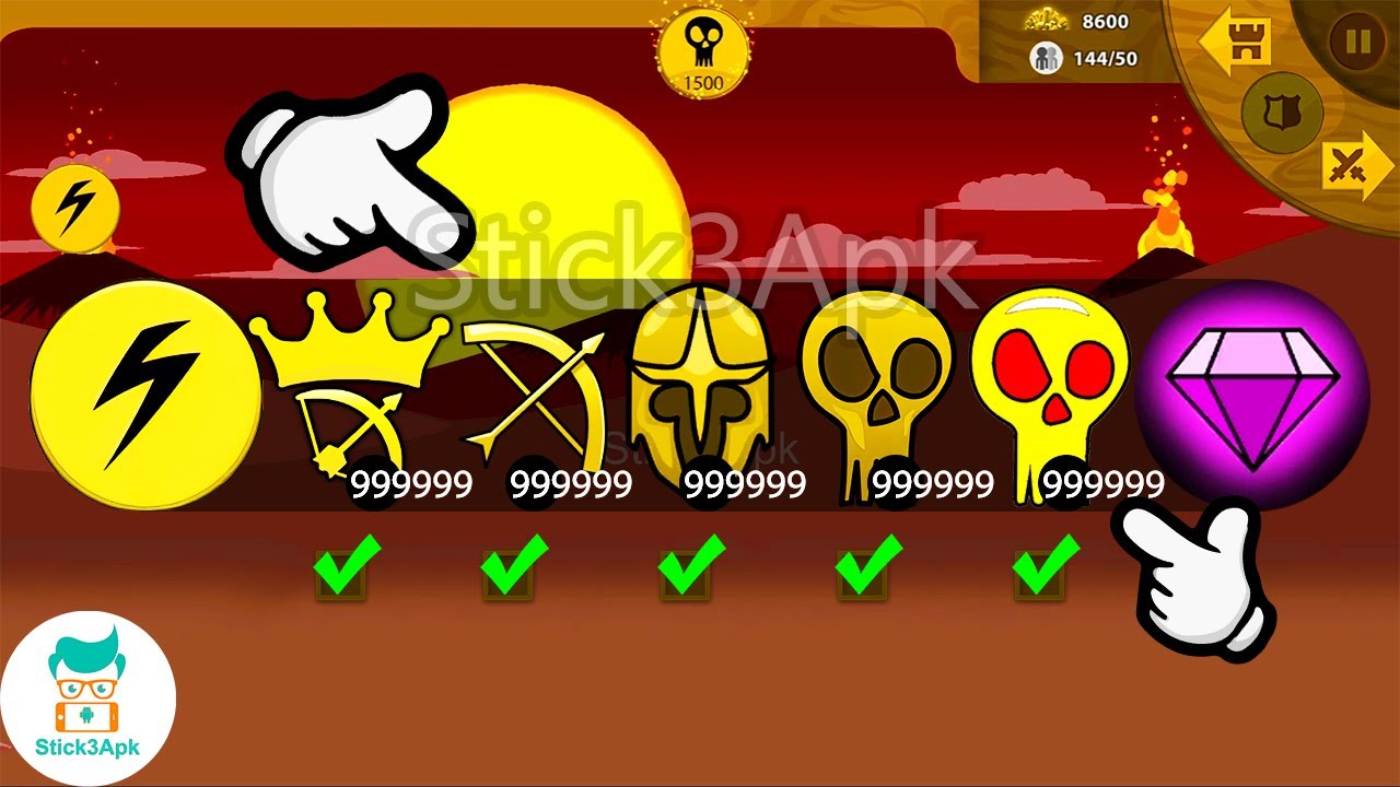 ✅ UNLOCK x999999 ITEMS SPELLS ⭐ My Checkbox Golden Military | Stick War Legacy Mod | Stick3Apk