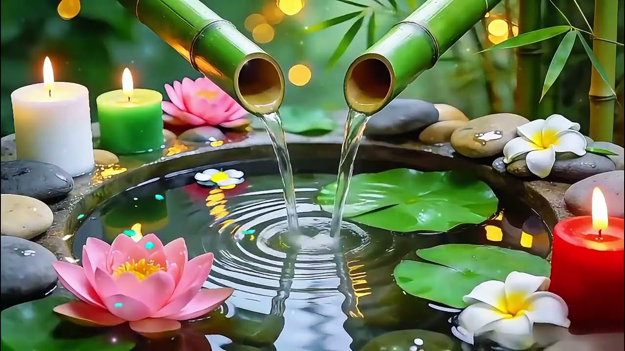 Bamboo Water Fountain & Nature Sounds 🌿 Relaxing Music for Deep Sleep Meditation and Stress Relief
