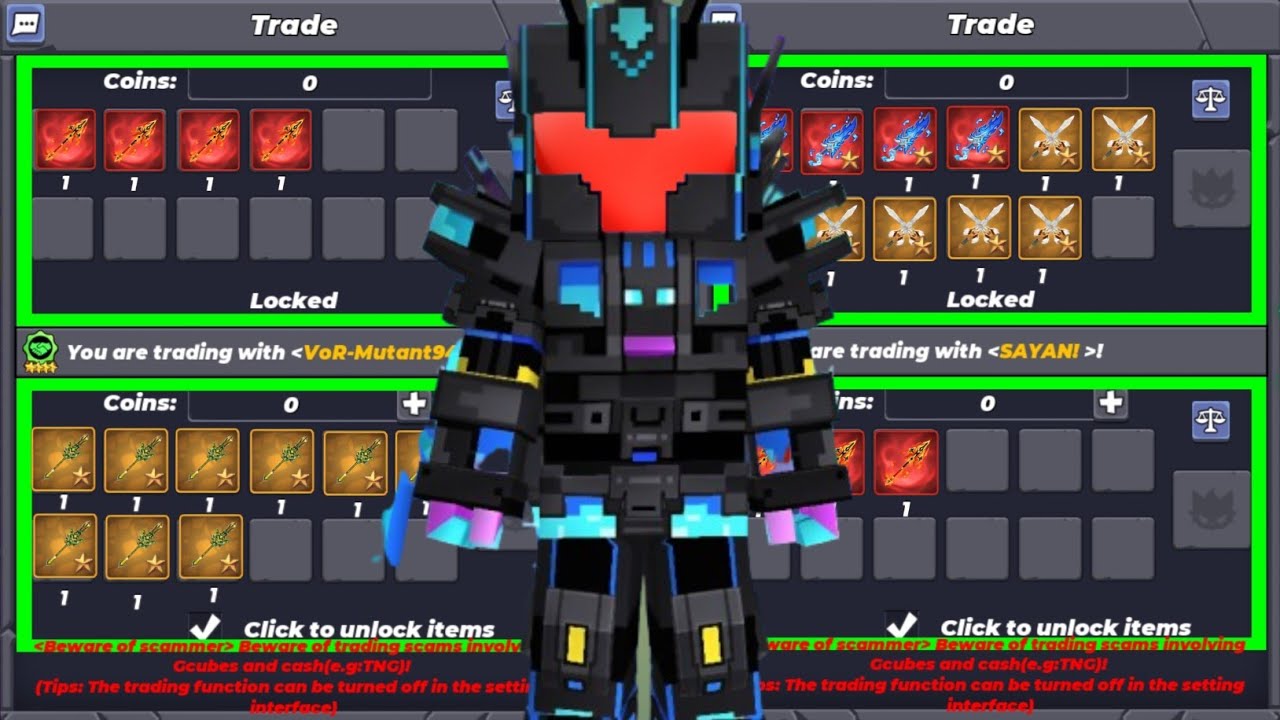 RARE SWORDS AND SETS TRADING IN BLOCK MAN GO SKY BLOCK TRADING VIDEO TANVER BG