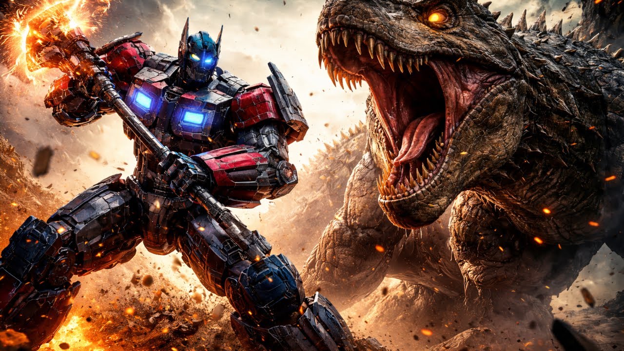 Optimus Prime vs the Ultimate Dinosaur – A Legendary War Between Machine and Monster