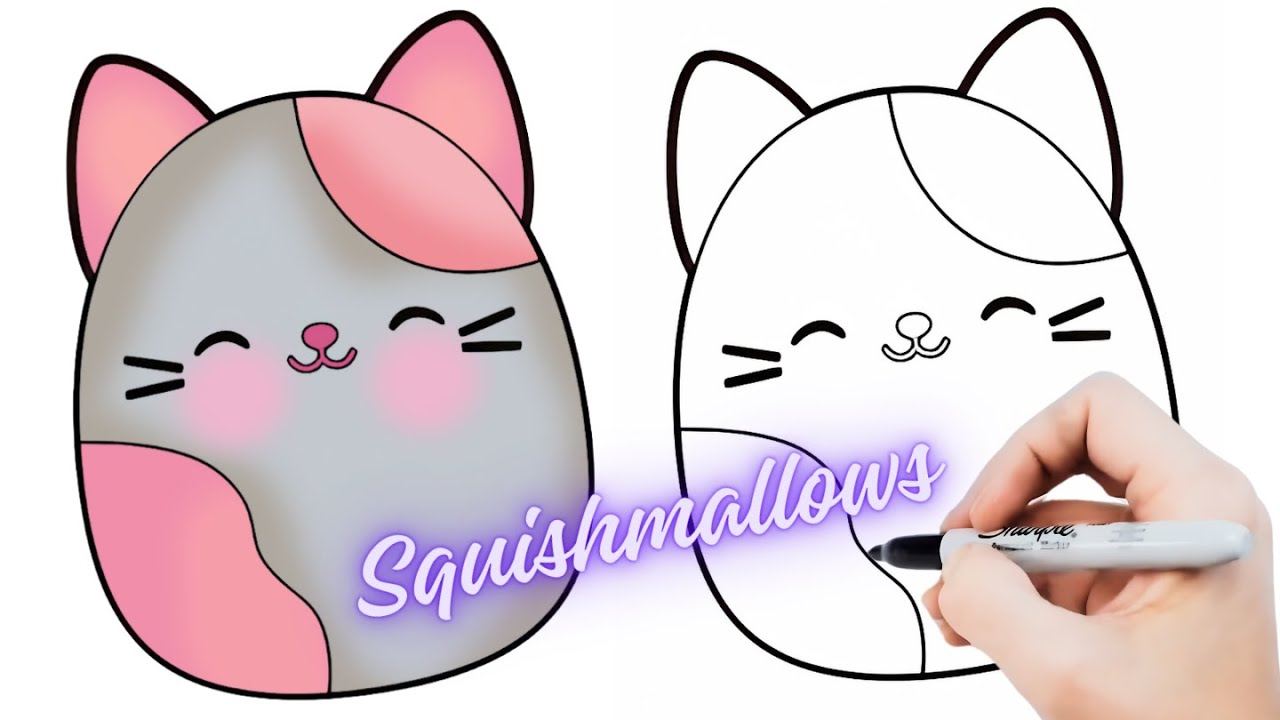 💗Kuinka piirtää Squishmallows (CUTE CAT) - Erittäin helppo piirtäminen