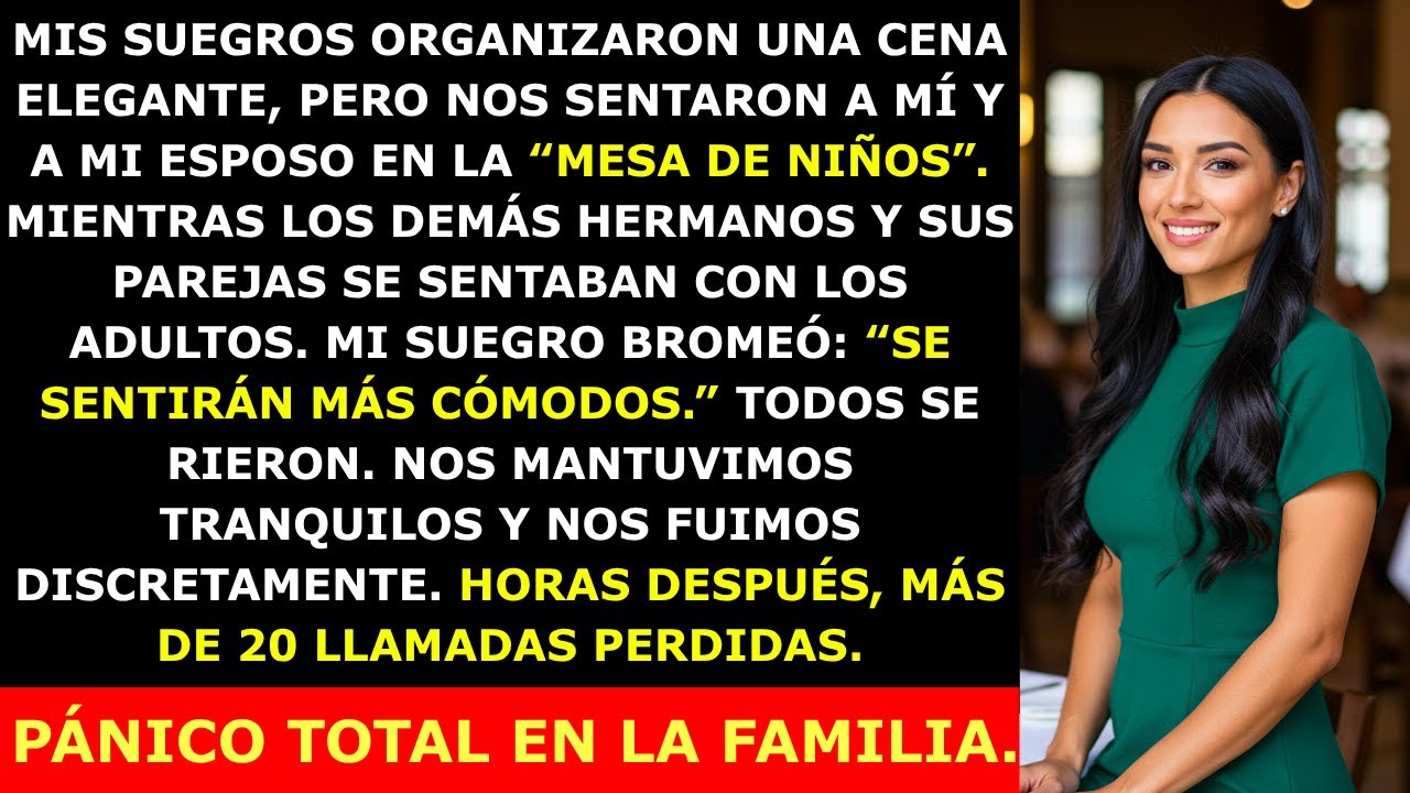 Mis Suegros Organizaron una Cena de Lujo y Nos Sentaron en la “Mesa de Niños” — Lo Lamentaron Rápido