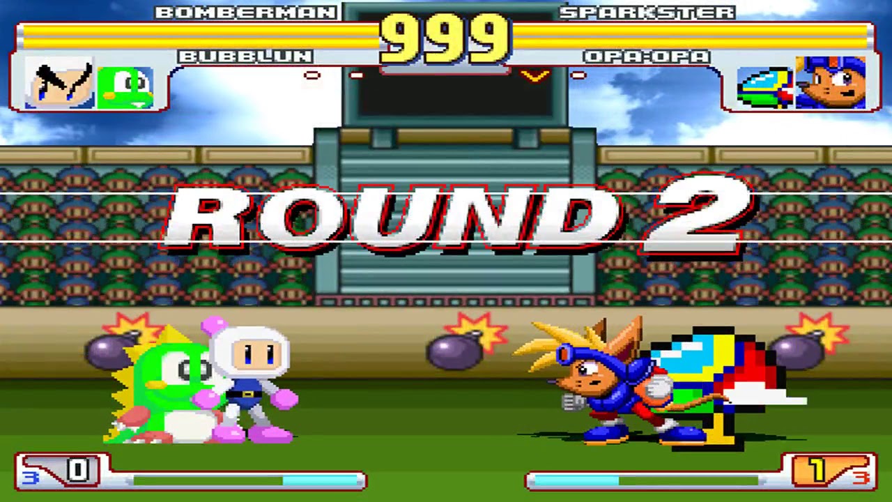 NICK54222 MUGEN: Bomberman and Bubblun VS Sparkster and Opa-Opa
