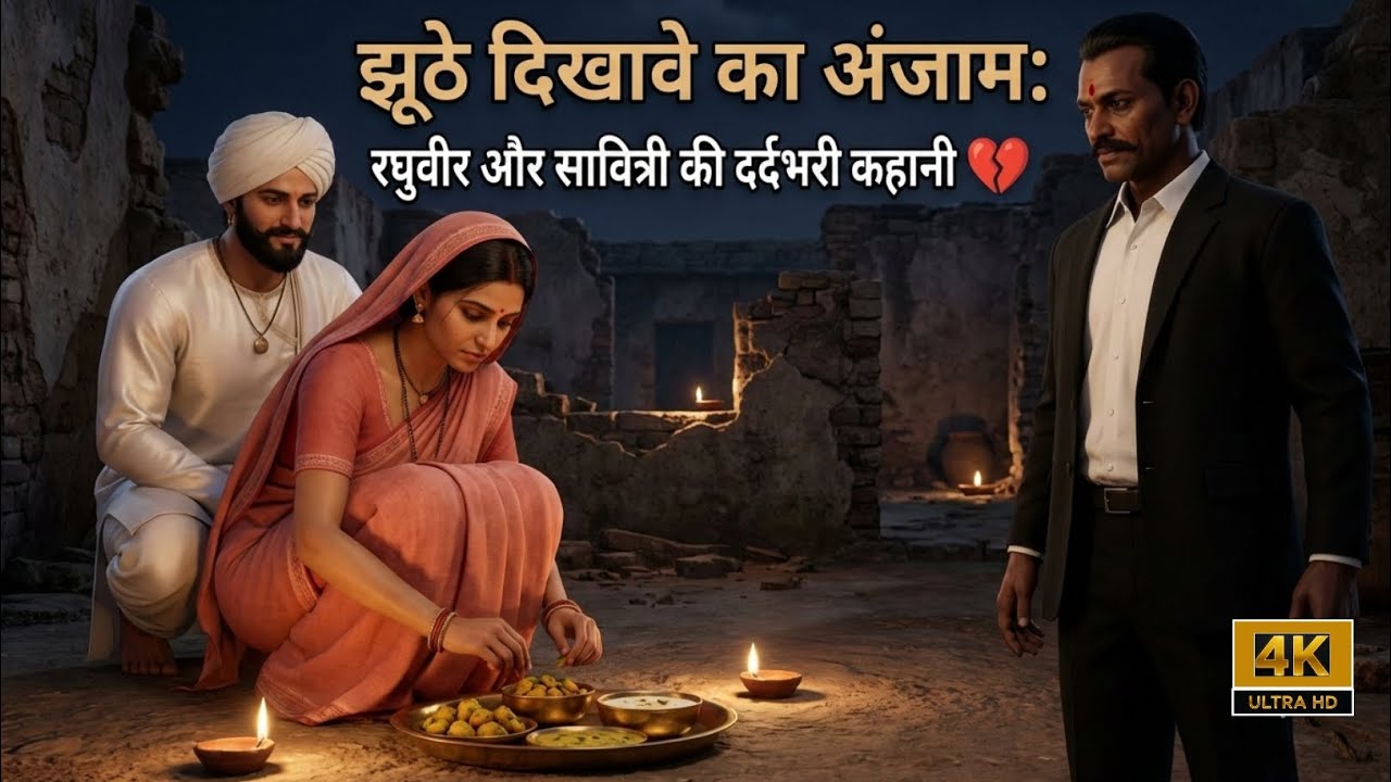 झूठे दिखावे का अंजाम: रघुवीर और सावित्री की दर्दभरी कहानी 💔 #StoryTimeHindi #moralstories 