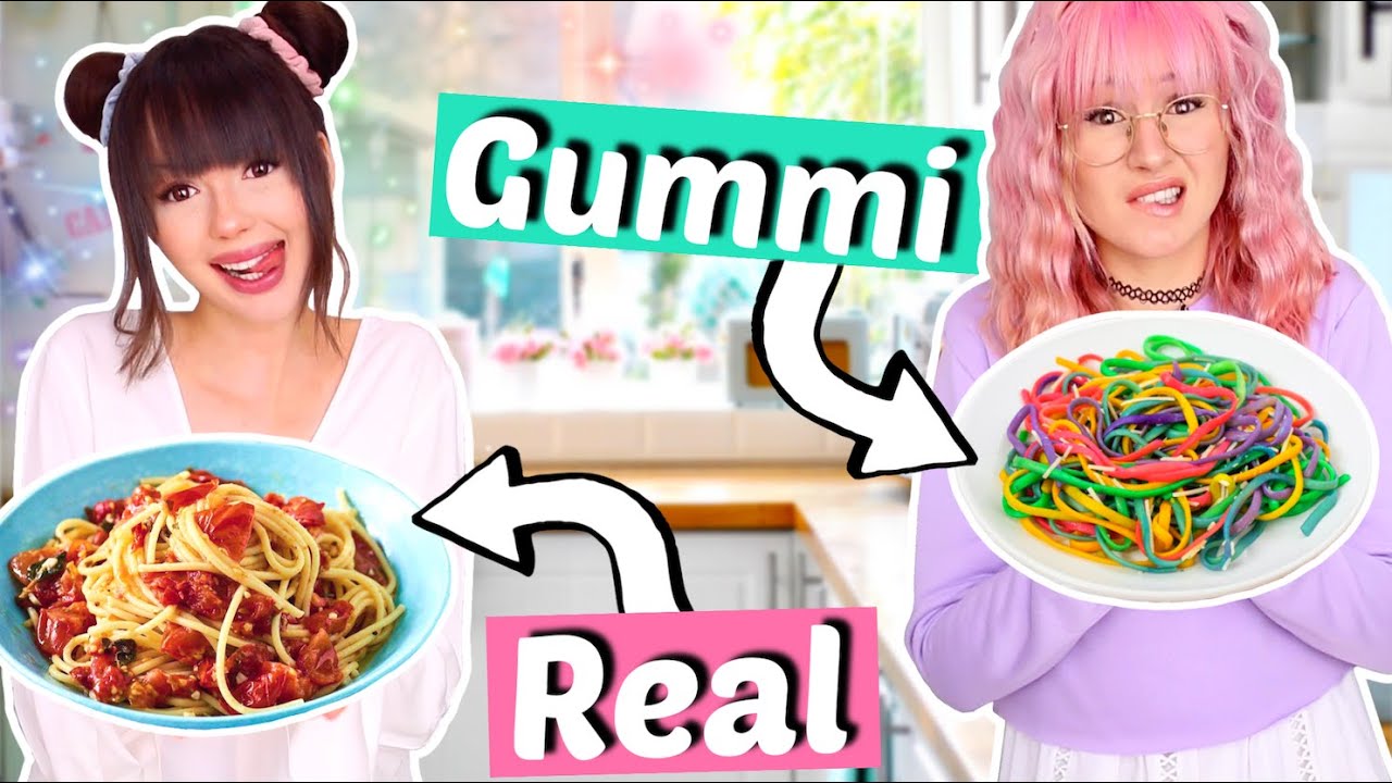 Gummi Food vs. Real Food 👅 BFF Challenge | ViktoriaSarina