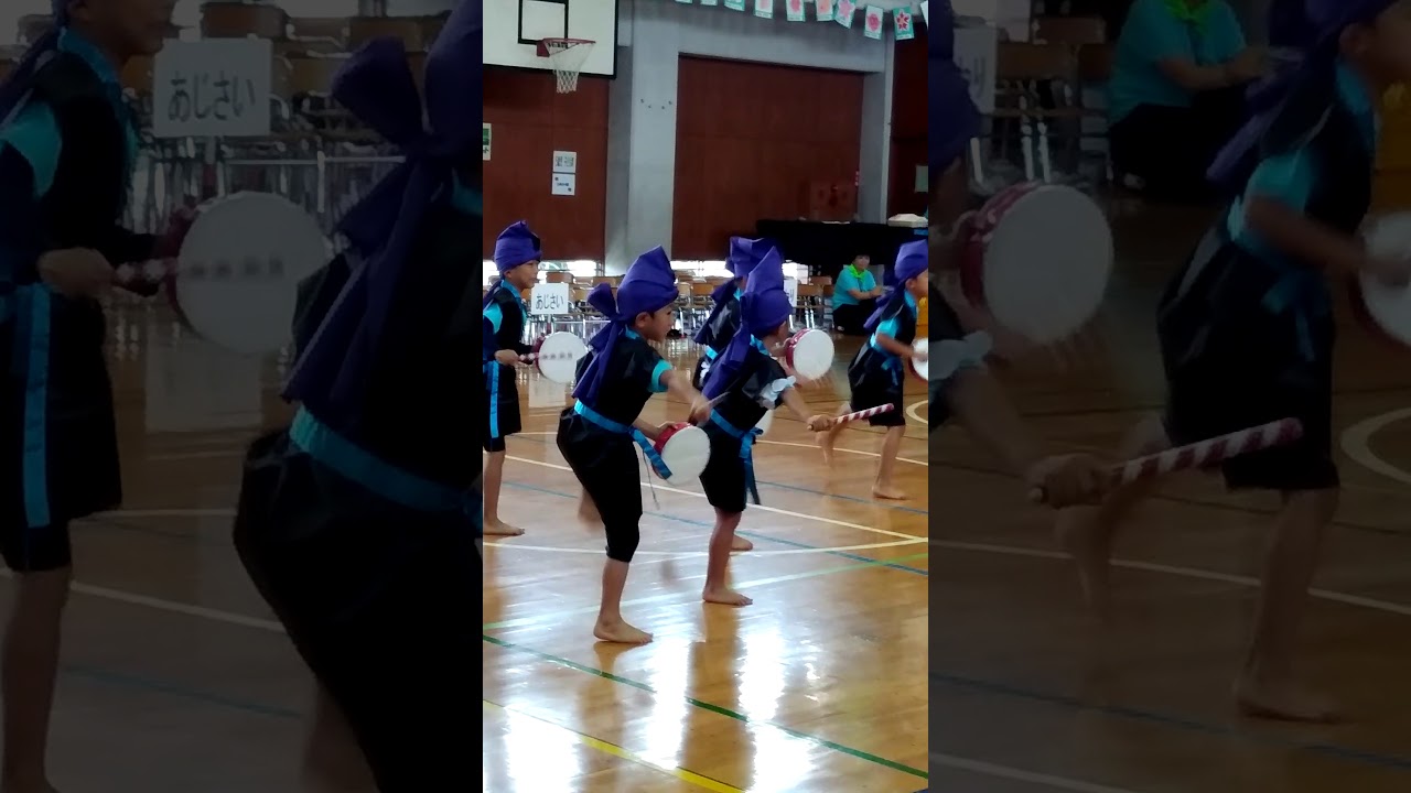 ７月エイサー　年長　運動会