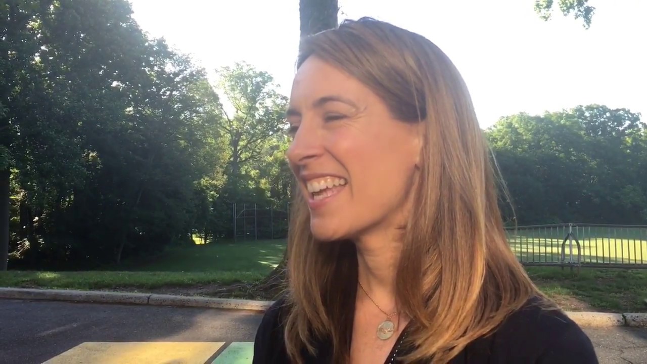 NJ’s 11th Congressional District Democrat candidate Mikie Sherrill talks after voting in primary