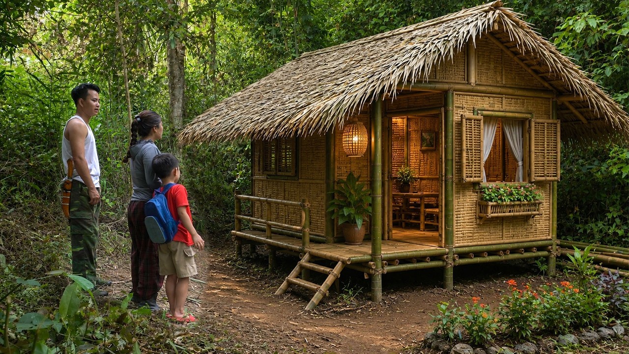 Doctor and single mother built a house in the forest, harvested bamboo shoots and preserved them