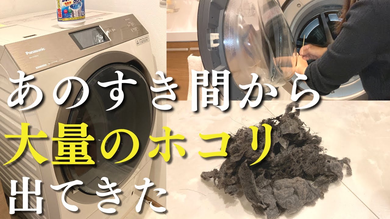 【ドラム式洗濯機の掃除】要チェック！○○からドン引きの埃が出てきた