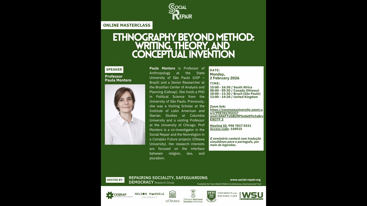 Ethnography Beyond Method: Writing, Theory, and Conceptual Invention with Prof Paula Montero