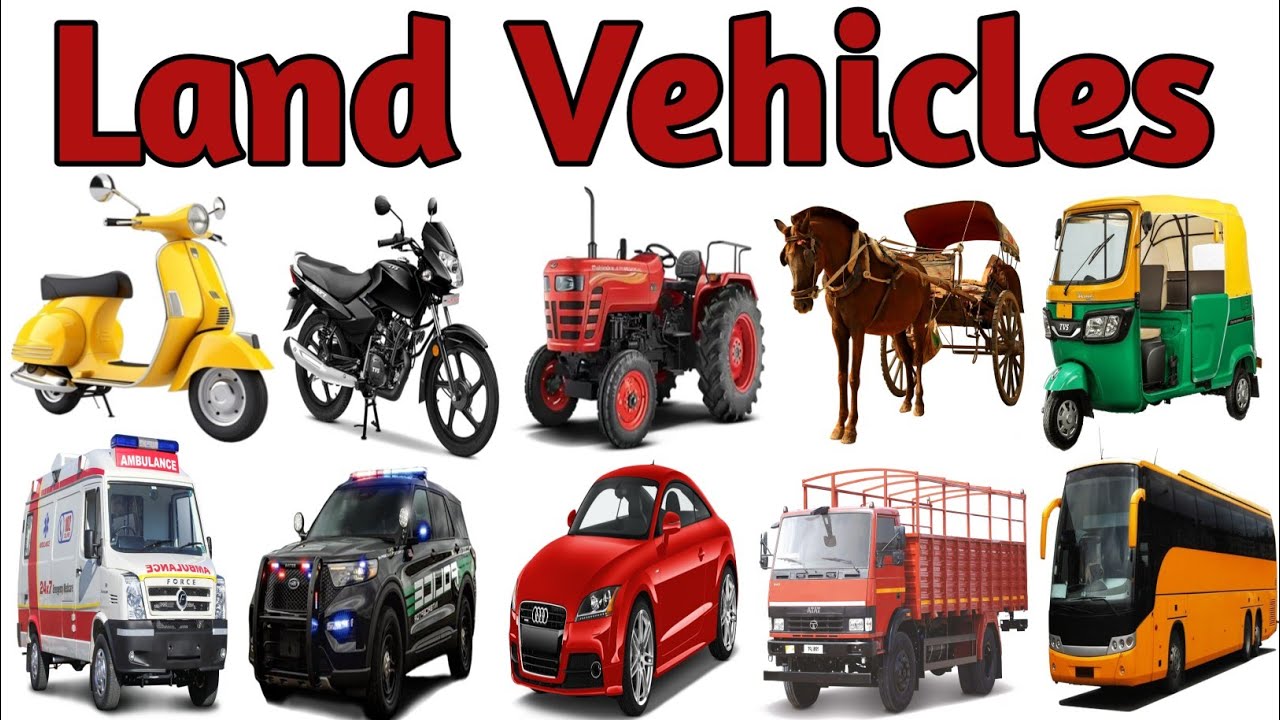 Land Transport Names | Road vehicles name |  जमीन पर चलने वाली गाड़ी के नाम | City Vehicles Name 