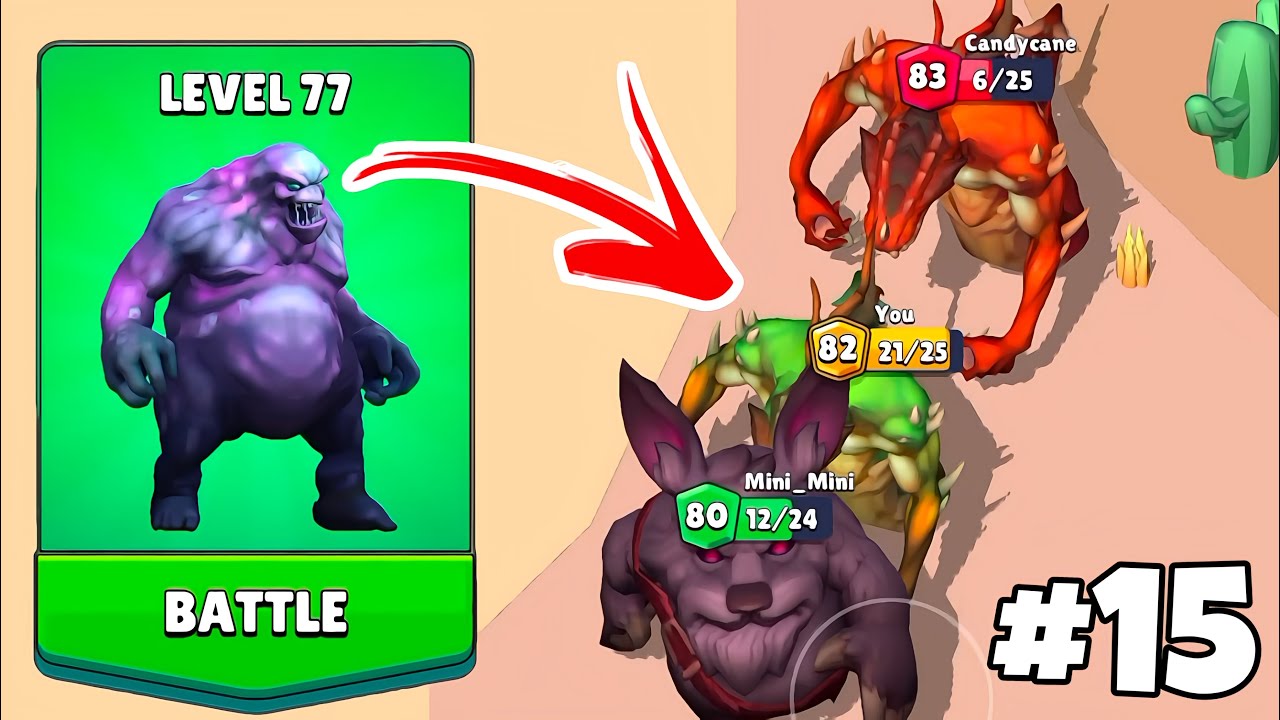 Dino io 3D : Merge Dinosaur game in MAX LEVEL ⭐ Merge Simulator Battles ( PART - 15 ) FGQ