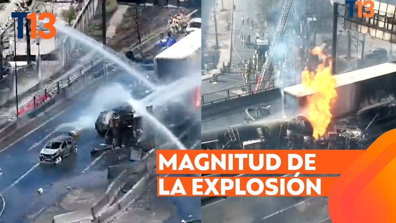 Imágenes aéreas de dron muestran magnitud de incendio y explosión en Renca