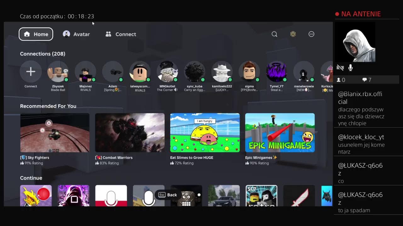 Roblox Luźne granie z widzami