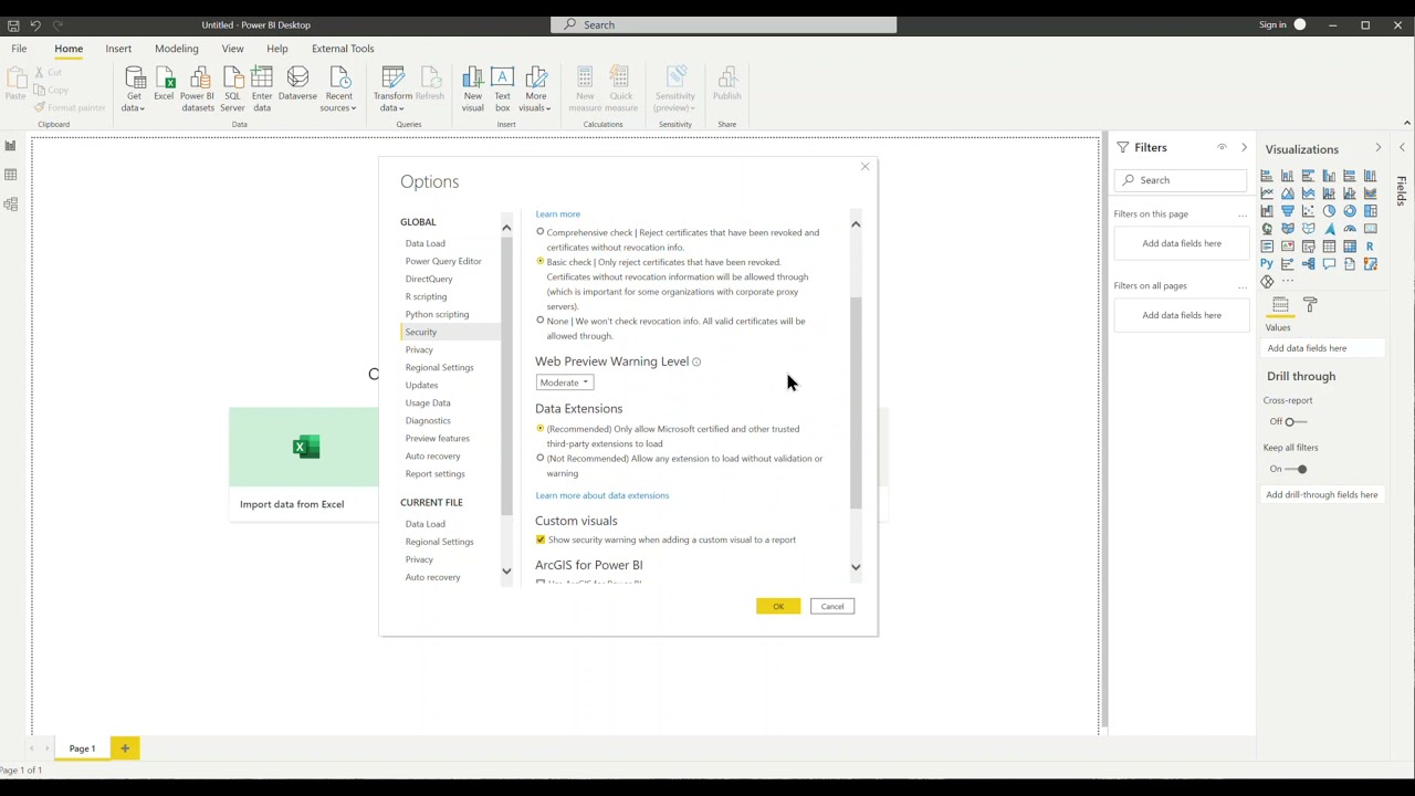 Detailed overview of Power BI Desktop Options and Settings