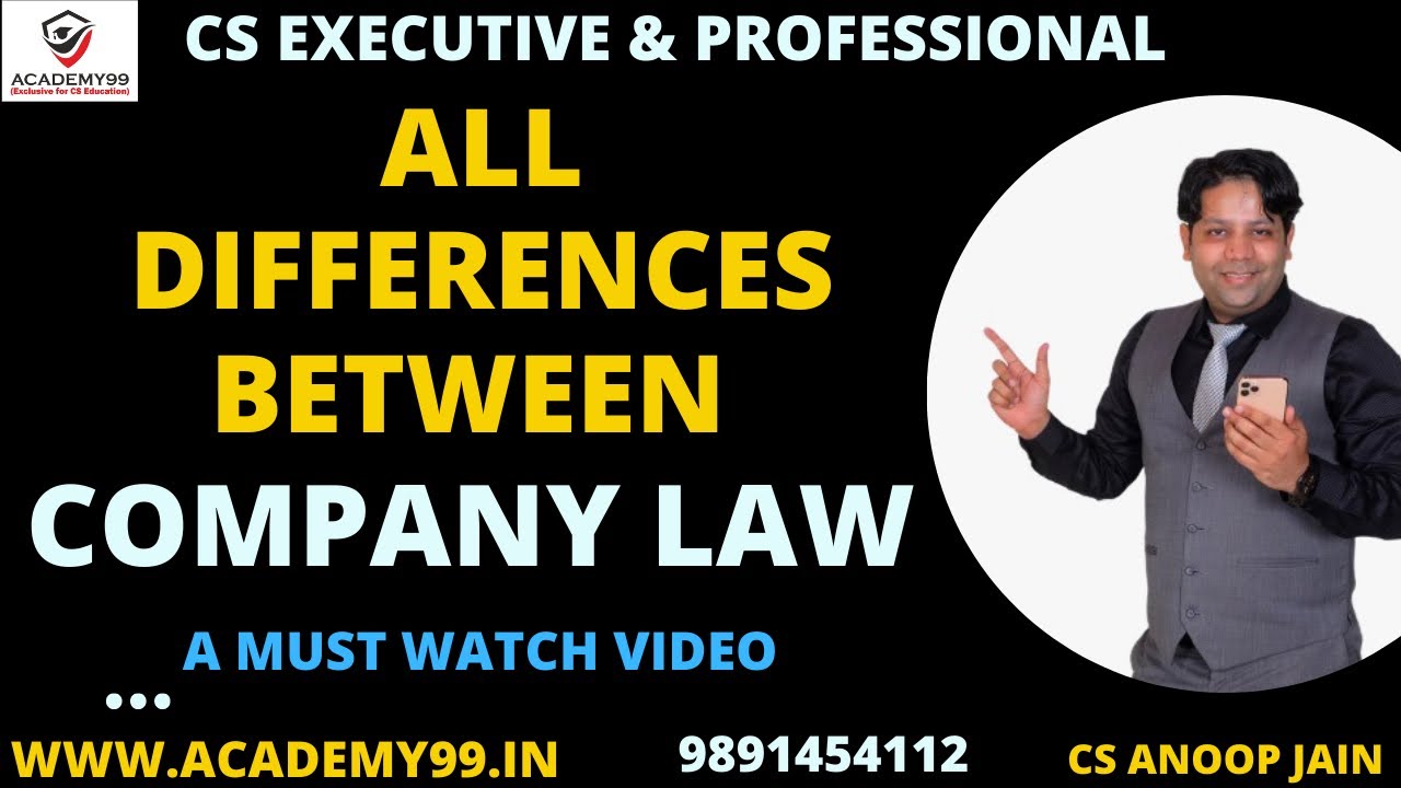 All DIFFERENCES BETWEEN | COMPANY LAW | DISTINGUSIH BETWEEN | CS EXECUTIVE | CS PROFESSIONAL