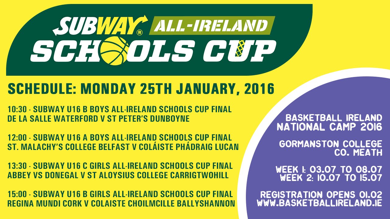 25.01.16 - Subway All Ireland Schools Cup Finals