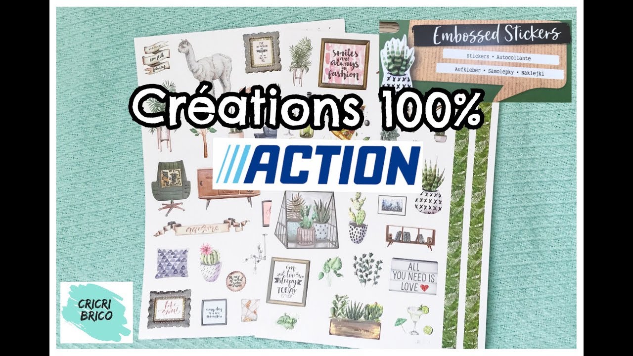 100% ACTION TUTO Créations Scrapbooking #10 Embossed stickers
