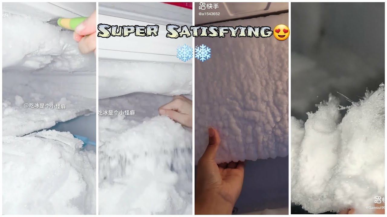 *ASMR* ANOTHER RED FREEZER SCRAPING🤤❤ HARD FROST CHUNKS🤤 FLAKY FROST ICE😍❄