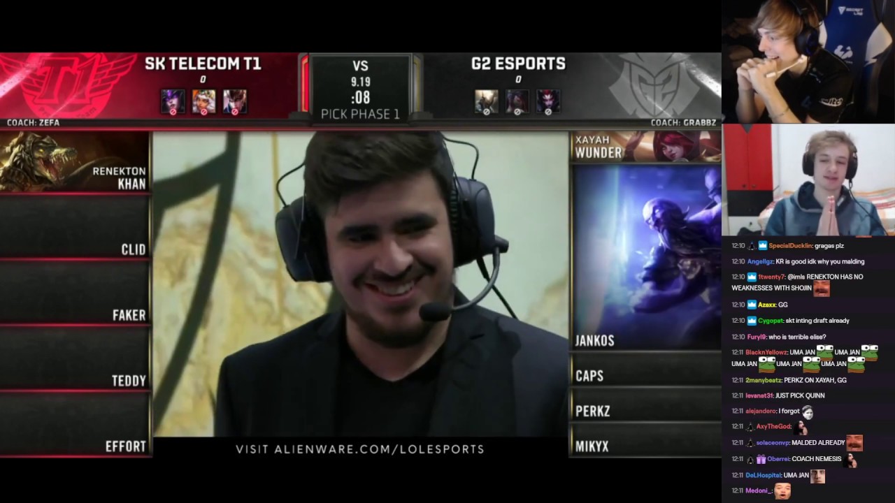 LS and Nemesis commentate SKT vs G2 - Game 1 - Semi-finals, Worlds 2019