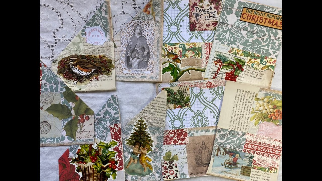 Christmas junk journal mass making pockets and tucks part 2