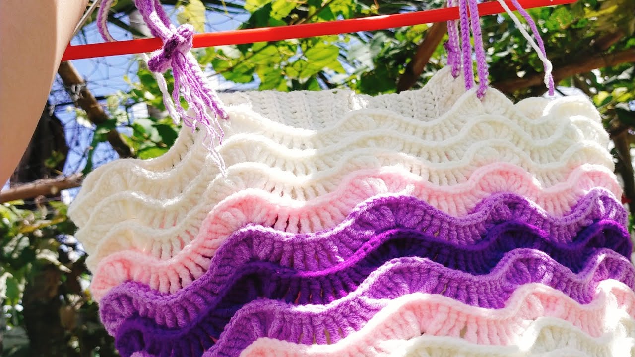 Crochet clothes_ Móc áo gợn sóng đi biển ( Candy_top)